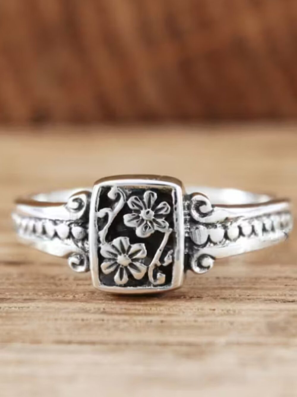 Vintage Bohemian Flower Rings for Women Men Ring